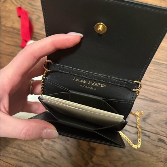 Alexander McQueen Mini Crossbody Bag, Black Croc - Picture 4 of 5